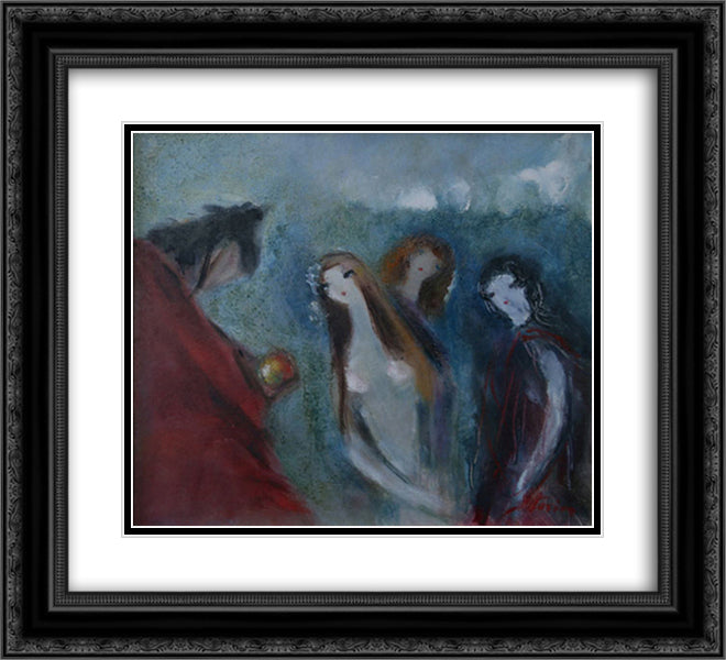 Untitled 22x20 Black Ornate Wood Framed Art Print Poster with Double Matting by Sterian, Margareta