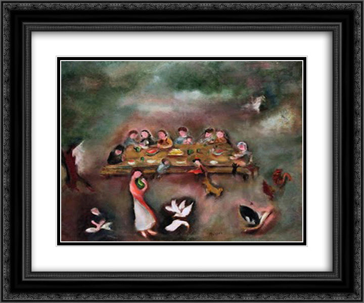 Wedding in the Backyard 24x20 Black Ornate Wood Framed Art Print Poster with Double Matting by Sterian, Margareta