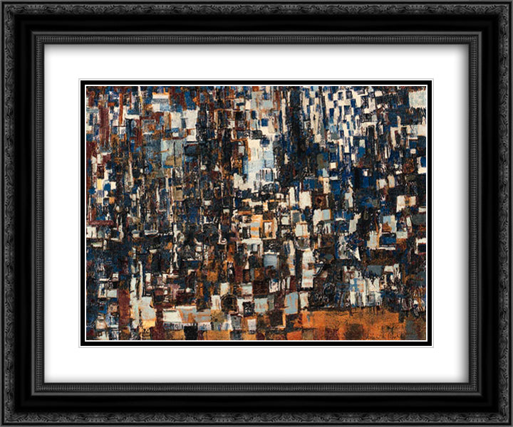 Danse 24x20 Black Ornate Wood Framed Art Print Poster with Double Matting by Vieira da Silva, Maria Helena