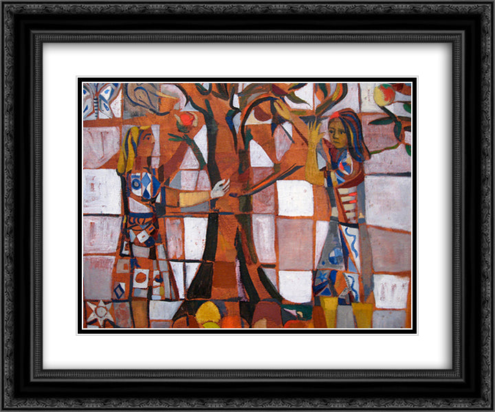 La recolte 24x20 Black Ornate Wood Framed Art Print Poster with Double Matting by Vieira da Silva, Maria Helena