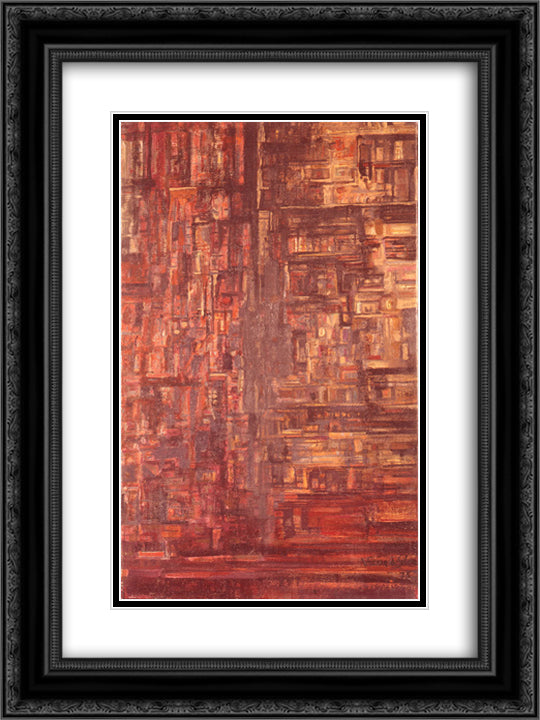Untitled 18x24 Black Ornate Wood Framed Art Print Poster with Double Matting by Vieira da Silva, Maria Helena