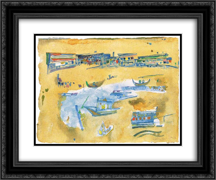 Venice 24x20 Black Ornate Wood Framed Art Print Poster with Double Matting by Vieira da Silva, Maria Helena