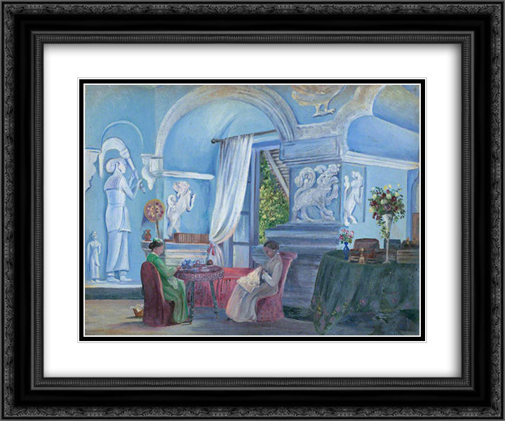 In the Old Palace, Kandy, Ceylon (Sri Lanka) 24x20 Black Ornate Wood Framed Art Print Poster with Double Matting by North, Marianne
