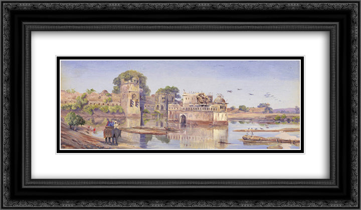 Rajput Forts 24x14 Black Ornate Wood Framed Art Print Poster with Double Matting by North, Marianne