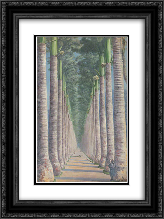Royal Palm Avenue 18x24 Black Ornate Wood Framed Art Print Poster with Double Matting by North, Marianne