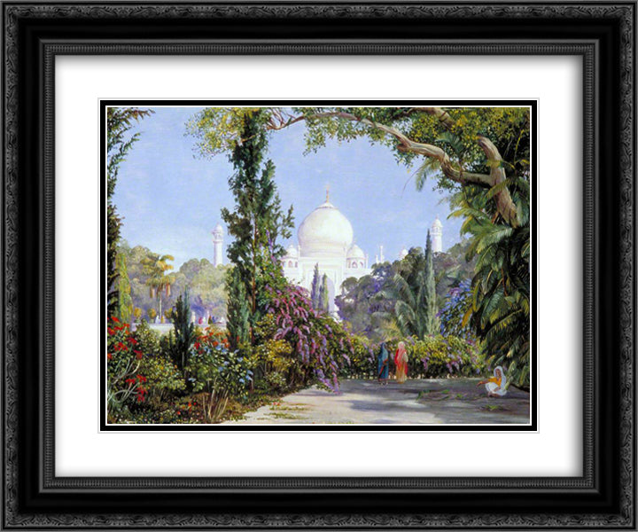 The Taj Mahal at Agra, North-West India 24x20 Black Ornate Wood Framed Art Print Poster with Double Matting by North, Marianne