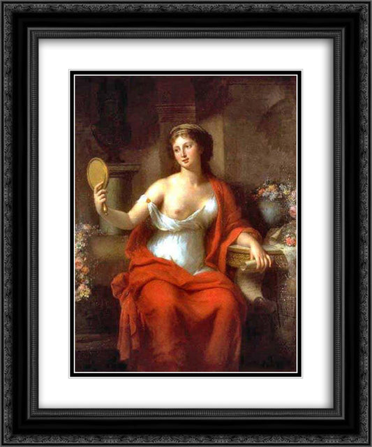 Aspasia 20x24 Black Ornate Wood Framed Art Print Poster with Double Matting by Bracquemond, Marie