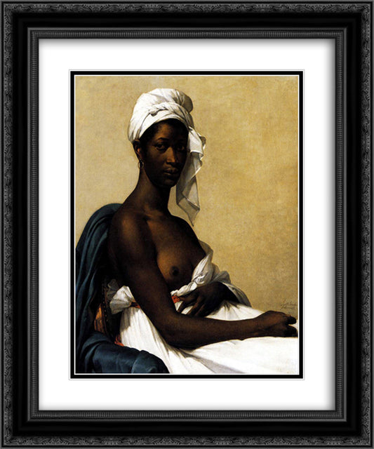 Portrait d'une negresse 20x24 Black Ornate Wood Framed Art Print Poster with Double Matting by Benoist, Marie Guillemine