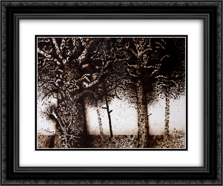 Arbres 24x20 Black Ornate Wood Framed Art Print Poster with Double Matting by Prassinos, Mario