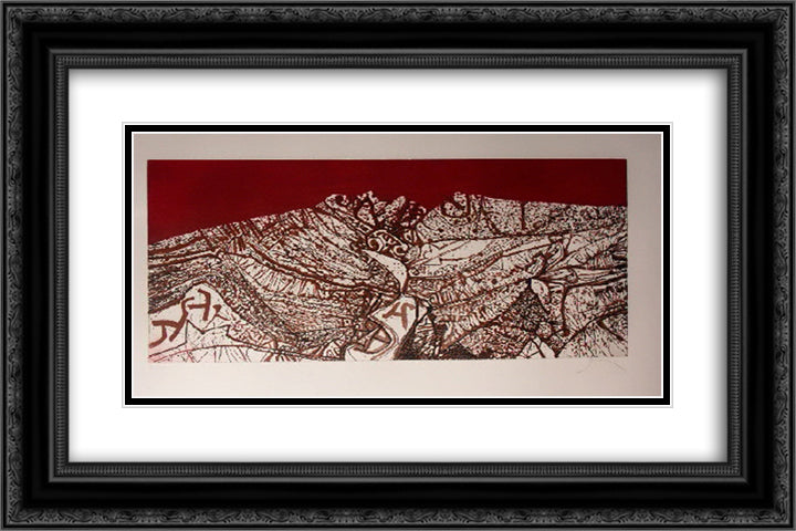 Calan 24x16 Black Ornate Wood Framed Art Print Poster with Double Matting by Prassinos, Mario