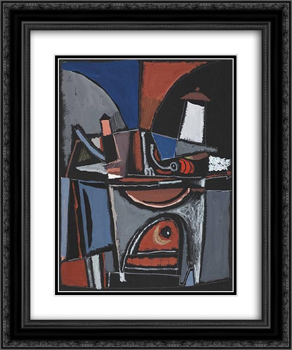 Cuisiniere 20x24 Black Ornate Wood Framed Art Print Poster with Double Matting by Prassinos, Mario