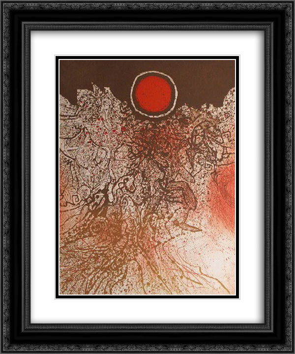 Soleil agathe 20x24 Black Ornate Wood Framed Art Print Poster with Double Matting by Prassinos, Mario