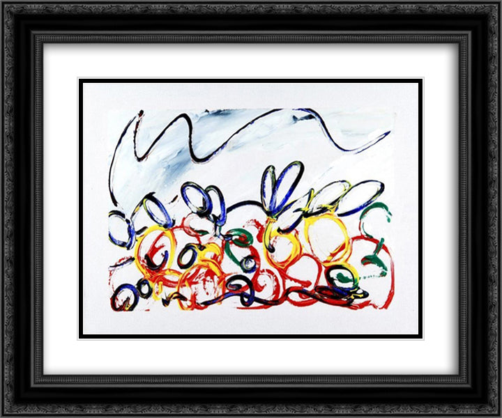 Acerbo 24x20 Black Ornate Wood Framed Art Print Poster with Double Matting by Schifano, Mario