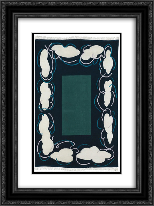 Cielo Par Terra 18x24 Black Ornate Wood Framed Art Print Poster with Double Matting by Schifano, Mario