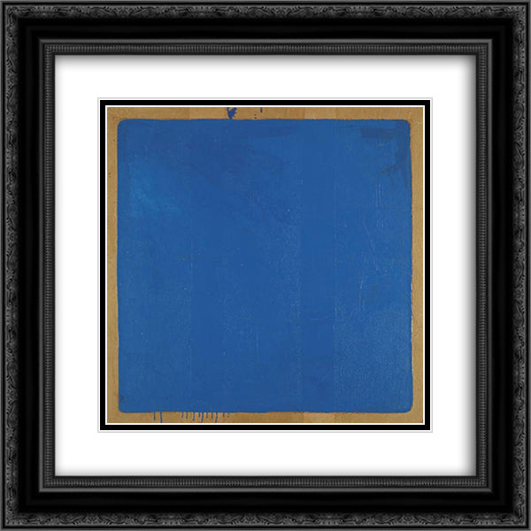 Monocromo blu 20x20 Black Ornate Wood Framed Art Print Poster with Double Matting by Schifano, Mario