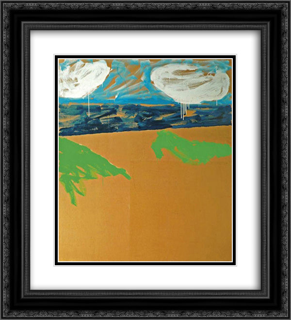Paesaggio anemico 20x22 Black Ornate Wood Framed Art Print Poster with Double Matting by Schifano, Mario