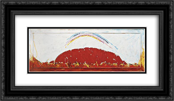 Paesaggio in Australia 24x14 Black Ornate Wood Framed Art Print Poster with Double Matting by Schifano, Mario