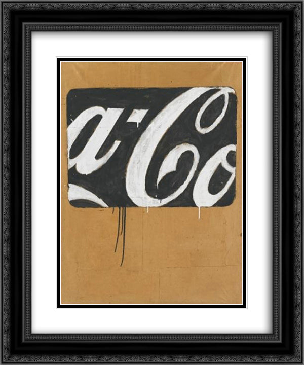 Propaganda 20x24 Black Ornate Wood Framed Art Print Poster with Double Matting by Schifano, Mario