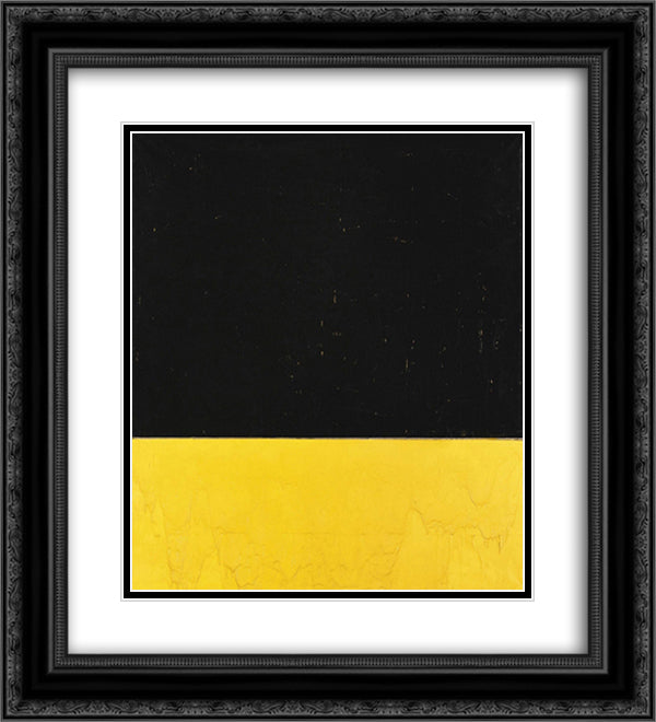 Segnaletico N.2 20x22 Black Ornate Wood Framed Art Print Poster with Double Matting by Schifano, Mario