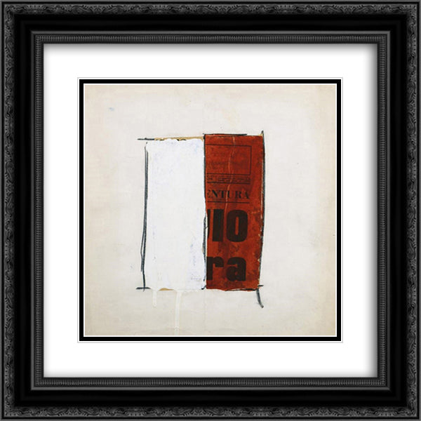 Untitled 20x20 Black Ornate Wood Framed Art Print Poster with Double Matting by Schifano, Mario