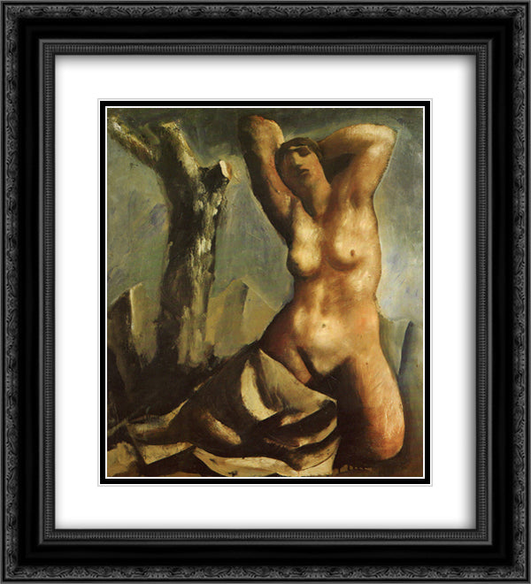 Nude with tree 20x22 Black Ornate Wood Framed Art Print Poster with Double Matting by Sironi, Mario