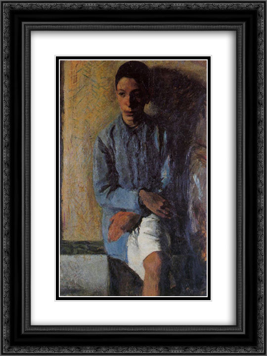 Portrait of Brother Ettore 18x24 Black Ornate Wood Framed Art Print Poster with Double Matting by Sironi, Mario