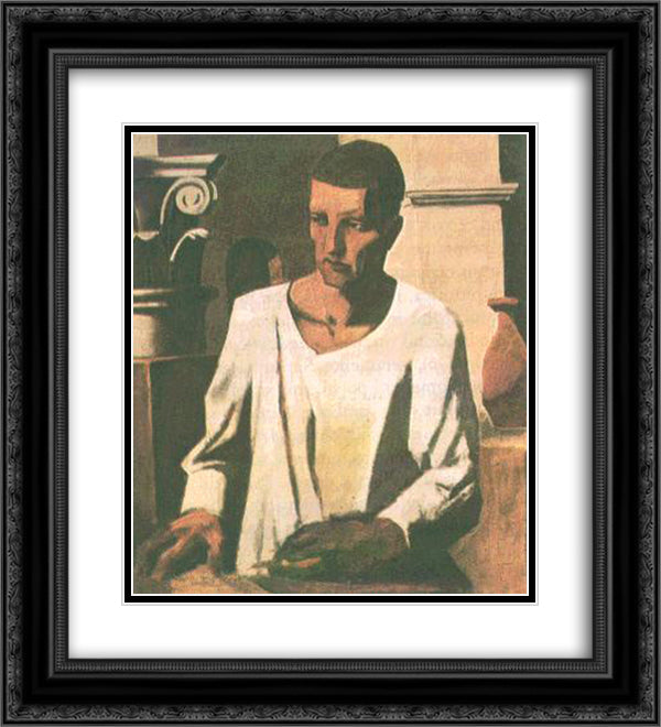 The architect 20x22 Black Ornate Wood Framed Art Print Poster with Double Matting by Sironi, Mario