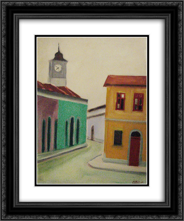 Casario 20x24 Black Ornate Wood Framed Art Print Poster with Double Matting by Zanini, Mario