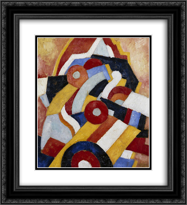 Abstraction 20x22 Black Ornate Wood Framed Art Print Poster with Double Matting by Hartley, Marsden