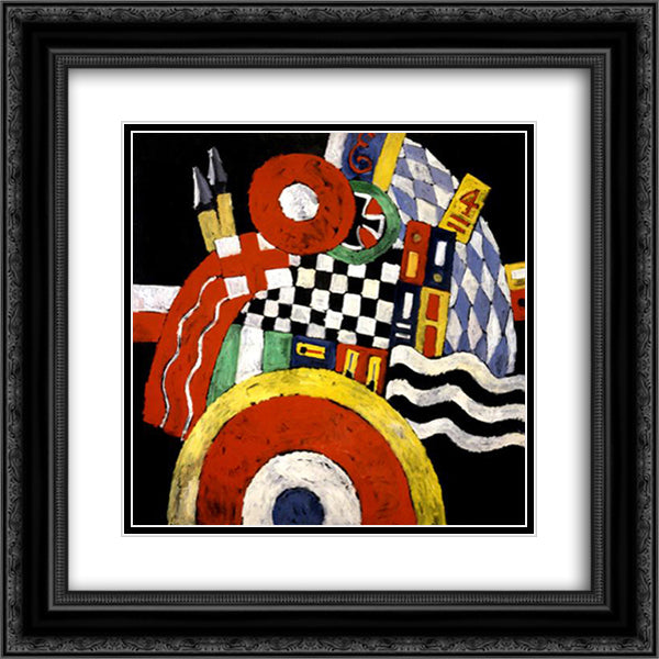 E 20x20 Black Ornate Wood Framed Art Print Poster with Double Matting by Hartley, Marsden