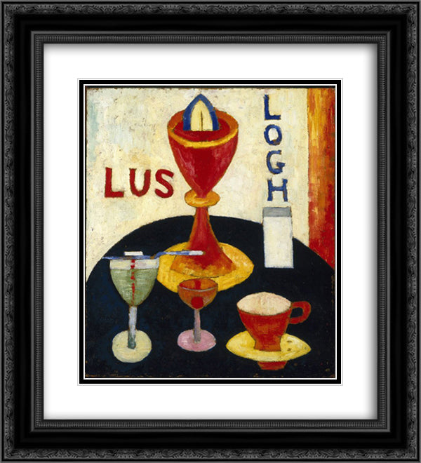 Handsome Drinks 20x22 Black Ornate Wood Framed Art Print Poster with Double Matting by Hartley, Marsden