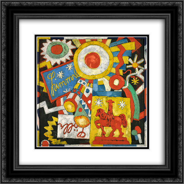 Himmel 20x20 Black Ornate Wood Framed Art Print Poster with Double Matting by Hartley, Marsden