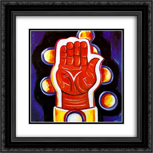 Morgenrot 20x20 Black Ornate Wood Framed Art Print Poster with Double Matting by Hartley, Marsden