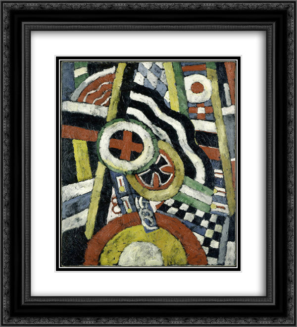 Painting, Number 5 20x22 Black Ornate Wood Framed Art Print Poster with Double Matting by Hartley, Marsden