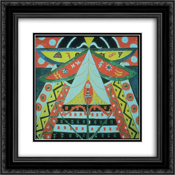 Painting No. 50 20x20 Black Ornate Wood Framed Art Print Poster with Double Matting by Hartley, Marsden