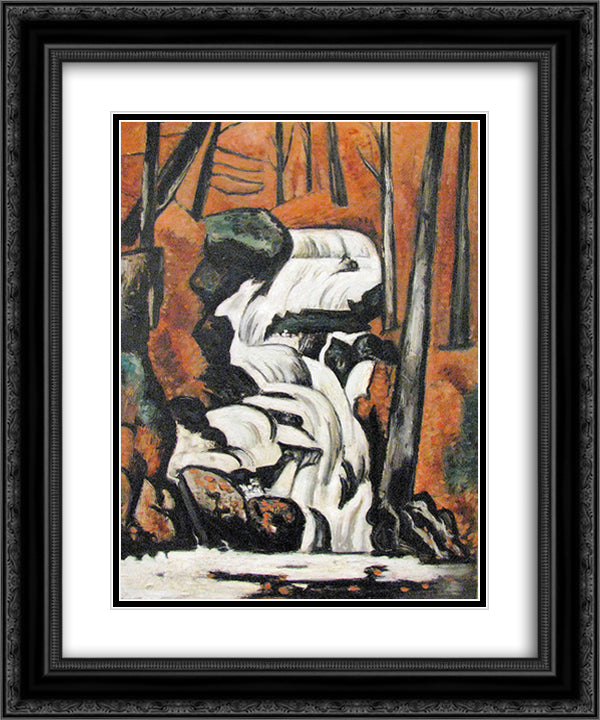 Smelt Brook Falls 20x24 Black Ornate Wood Framed Art Print Poster with Double Matting by Hartley, Marsden