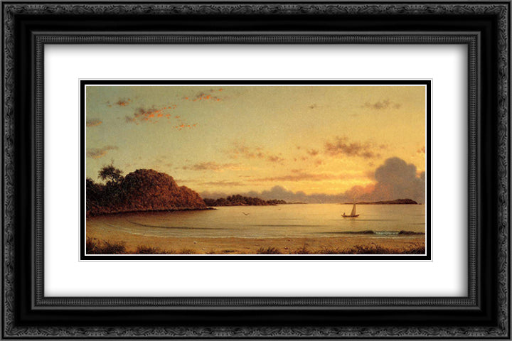 Dawn 24x16 Black Ornate Wood Framed Art Print Poster with Double Matting by Heade, Martin Johnson