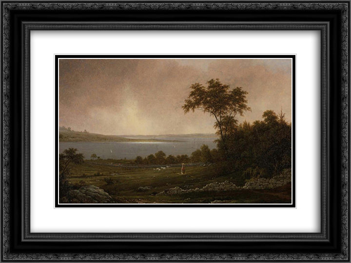 Rhode Island Landscape 24x18 Black Ornate Wood Framed Art Print Poster with Double Matting by Heade, Martin Johnson