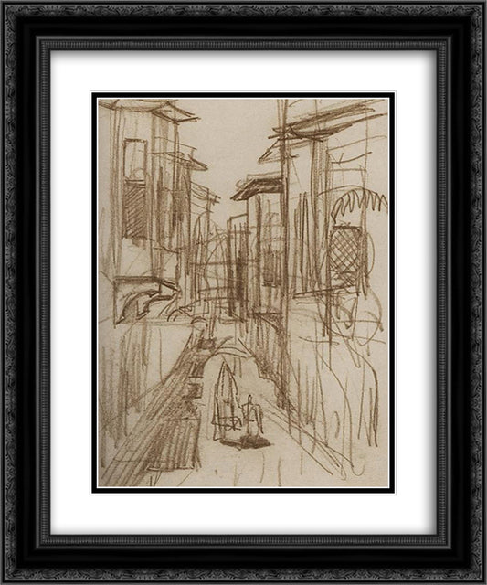 A street. Constantinople. 20x24 Black Ornate Wood Framed Art Print Poster with Double Matting by Saryan, Martiros