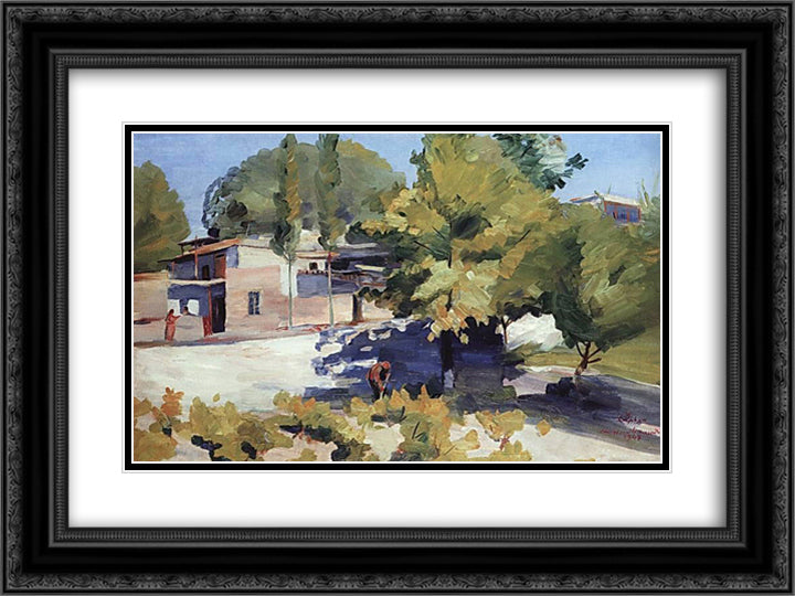 April 24x18 Black Ornate Wood Framed Art Print Poster with Double Matting by Saryan, Martiros