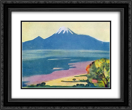 Ararat from Byurakan 24x20 Black Ornate Wood Framed Art Print Poster with Double Matting by Saryan, Martiros