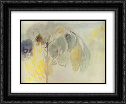 Flowering branch 24x20 Black Ornate Wood Framed Art Print Poster with Double Matting by Saryan, Martiros