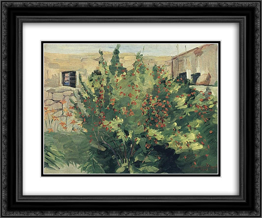 Flowering garnet 24x20 Black Ornate Wood Framed Art Print Poster with Double Matting by Saryan, Martiros