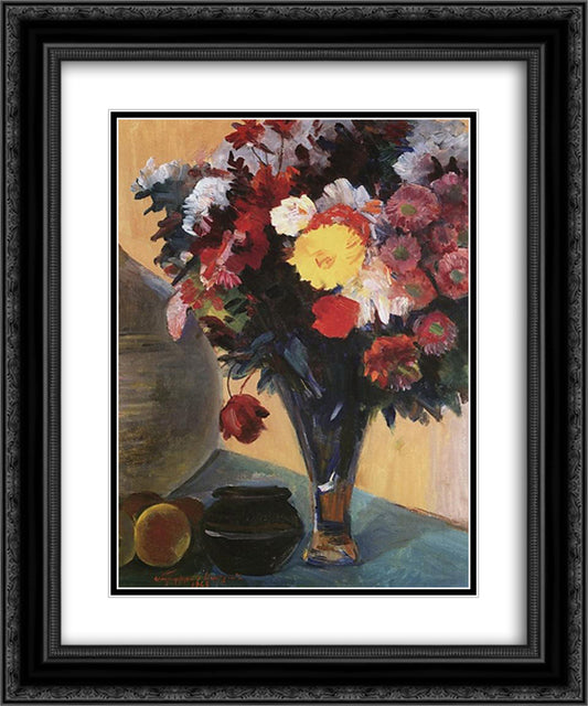Flowers of Dilijan 20x24 Black Ornate Wood Framed Art Print Poster with Double Matting by Saryan, Martiros