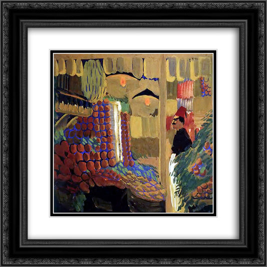 Fruit shop 20x20 Black Ornate Wood Framed Art Print Poster with Double Matting by Saryan, Martiros