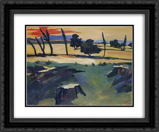 Glow 24x20 Black Ornate Wood Framed Art Print Poster with Double Matting by Saryan, Martiros