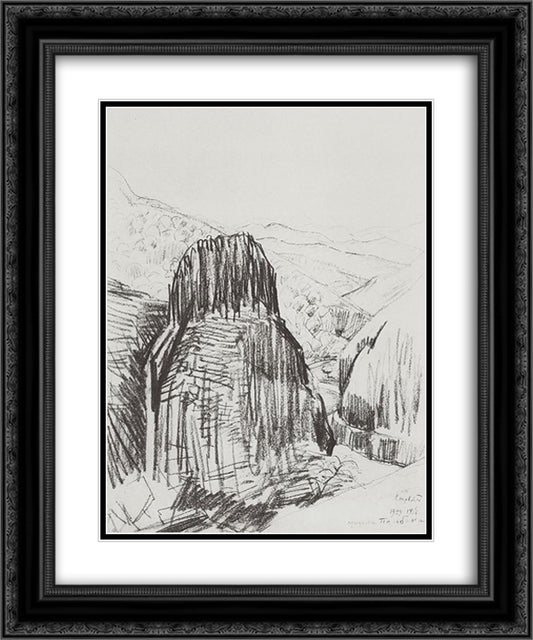 Gorge Pambak 20x24 Black Ornate Wood Framed Art Print Poster with Double Matting by Saryan, Martiros