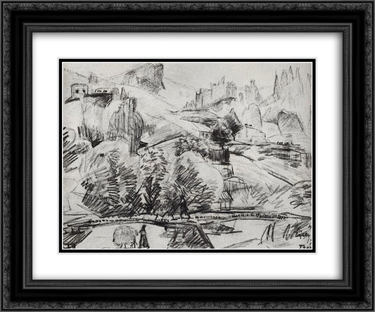 Goris 24x20 Black Ornate Wood Framed Art Print Poster with Double Matting by Saryan, Martiros