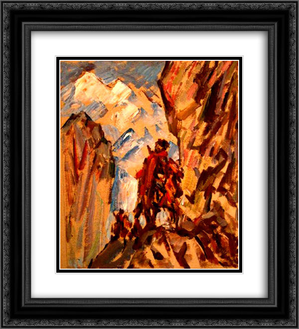 Illustration 20x22 Black Ornate Wood Framed Art Print Poster with Double Matting by Saryan, Martiros