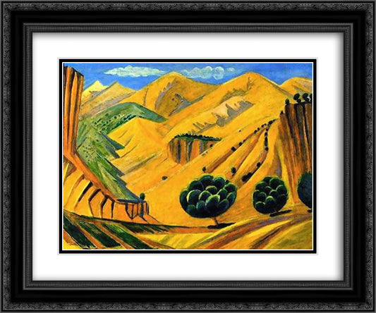 In Armenia 24x20 Black Ornate Wood Framed Art Print Poster with Double Matting by Saryan, Martiros